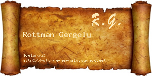 Rottman Gergely névjegykártya